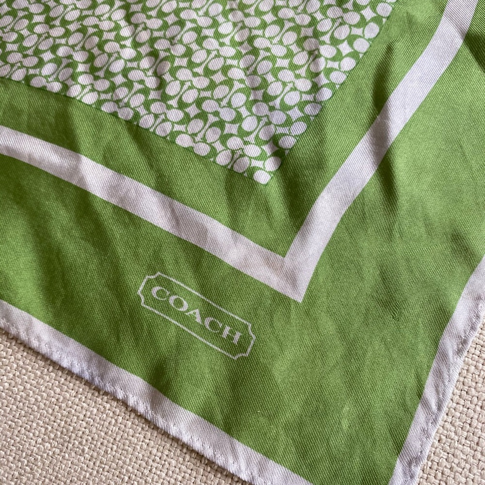 Green Coach silk scarf - Picture 5 of 5